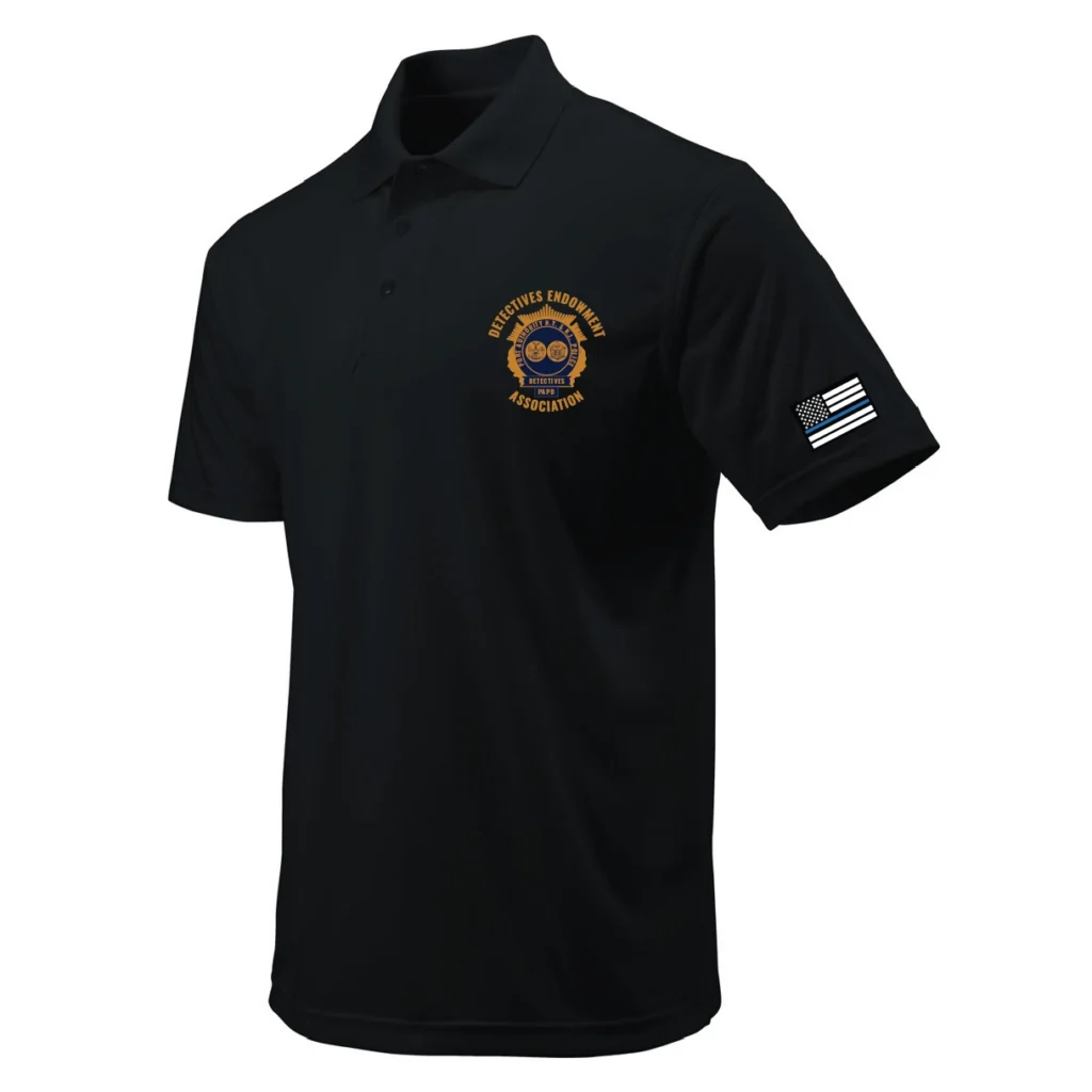 Port Authority NY & NJ Police | Detectives Endowment Association Black Microfiber Polo with Gold Shield