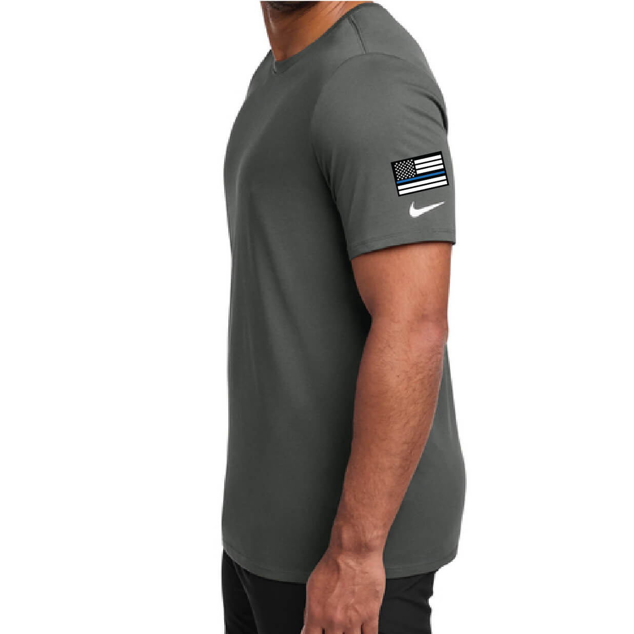 Anthracite Nike Dri-FIT Cotton/Poly Tee Sleeve