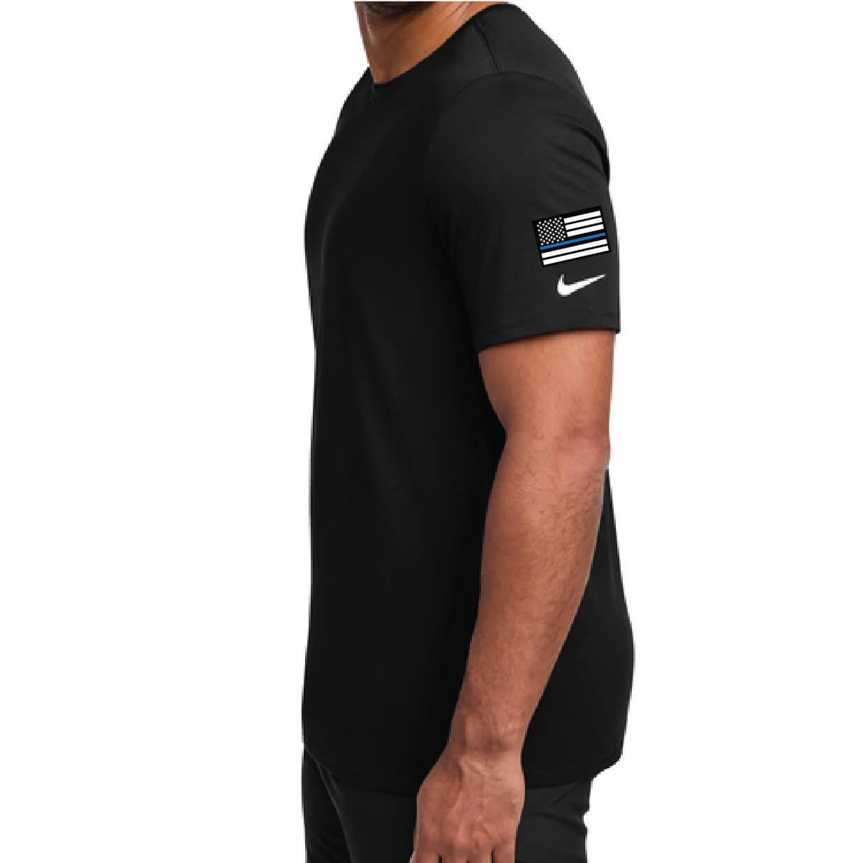 Black Nike Dri-FIT Cotton/Poly Tee Sleeve