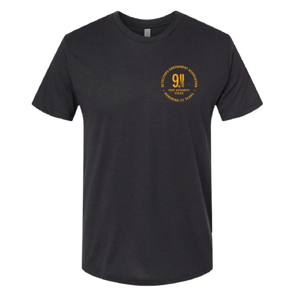 Graphite Cotton Crew Neck Never Forget T-Shirt Front
