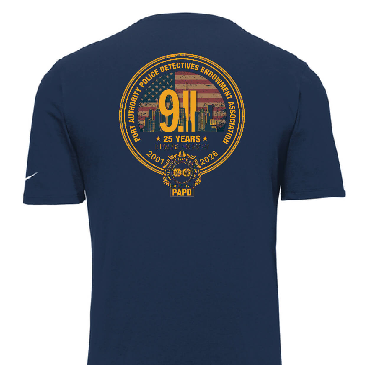 Navy Nike Dri-FIT Cotton/Poly Tee Back